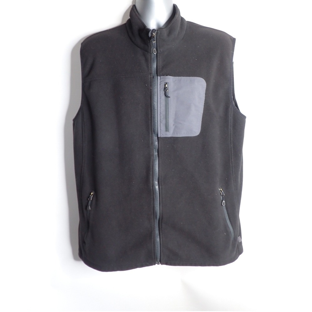 Eastern Mountain Sports Fleece Vest Mens XL Black Full Zip Gorpcore Hike
